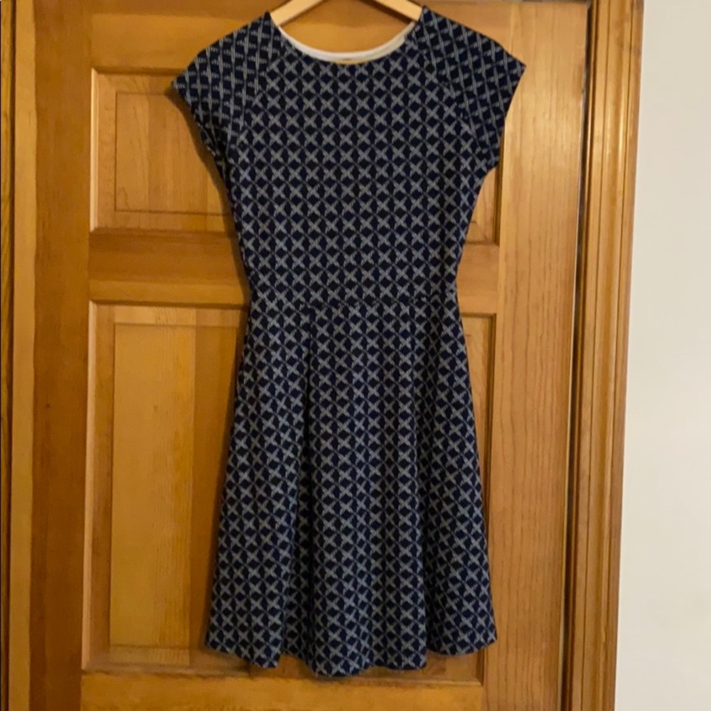 Navy and white dress